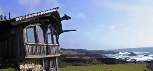 Elevated side of Dolphin House with view of the ocean